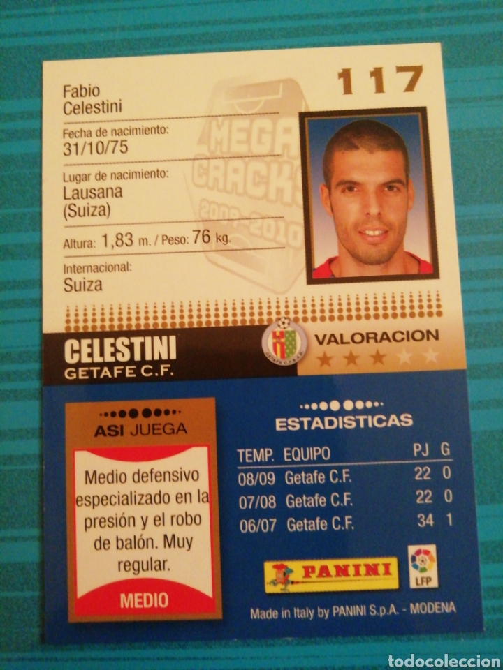 Cromos de f&uacute;tbol: Celestini. Getafe. Megacracks 2009/10 - Foto 2