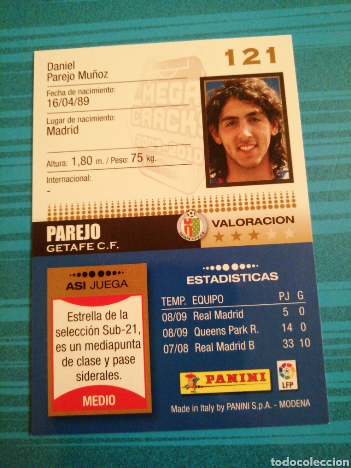Cromos de f&uacute;tbol: Parejo. Getafe. Megacracks 2009/10 - Foto 2