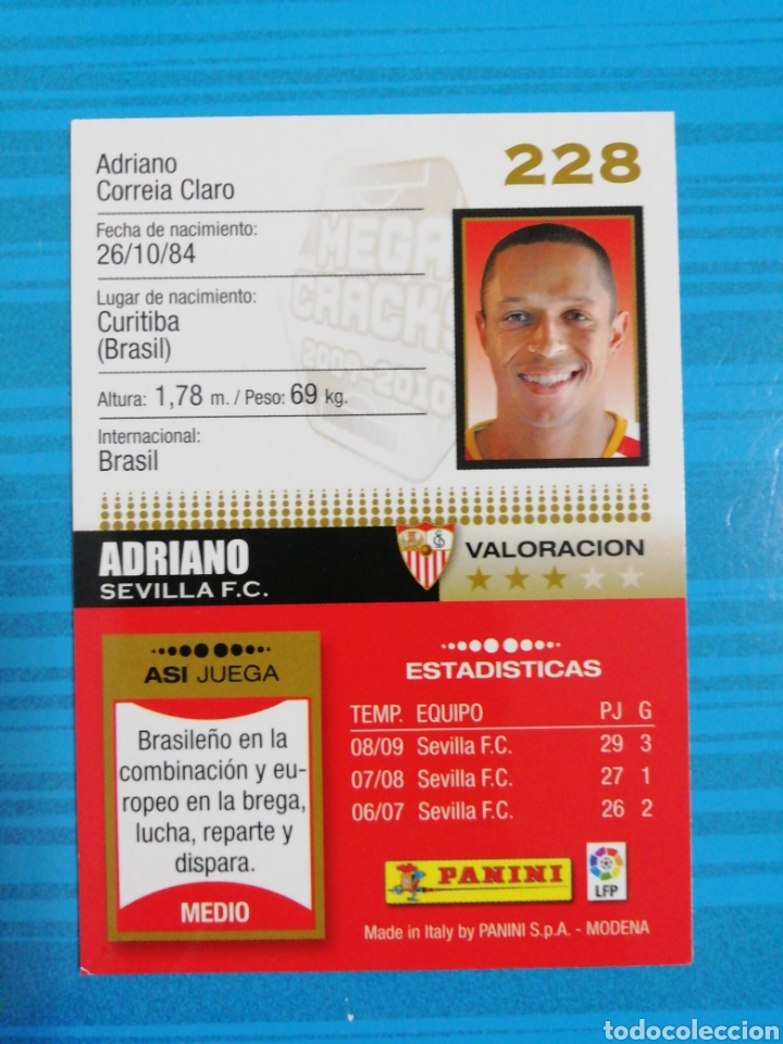 Cromos de f&uacute;tbol: Adri&aacute;n. Sevilla. Megacracks 2009/10 - Foto 2