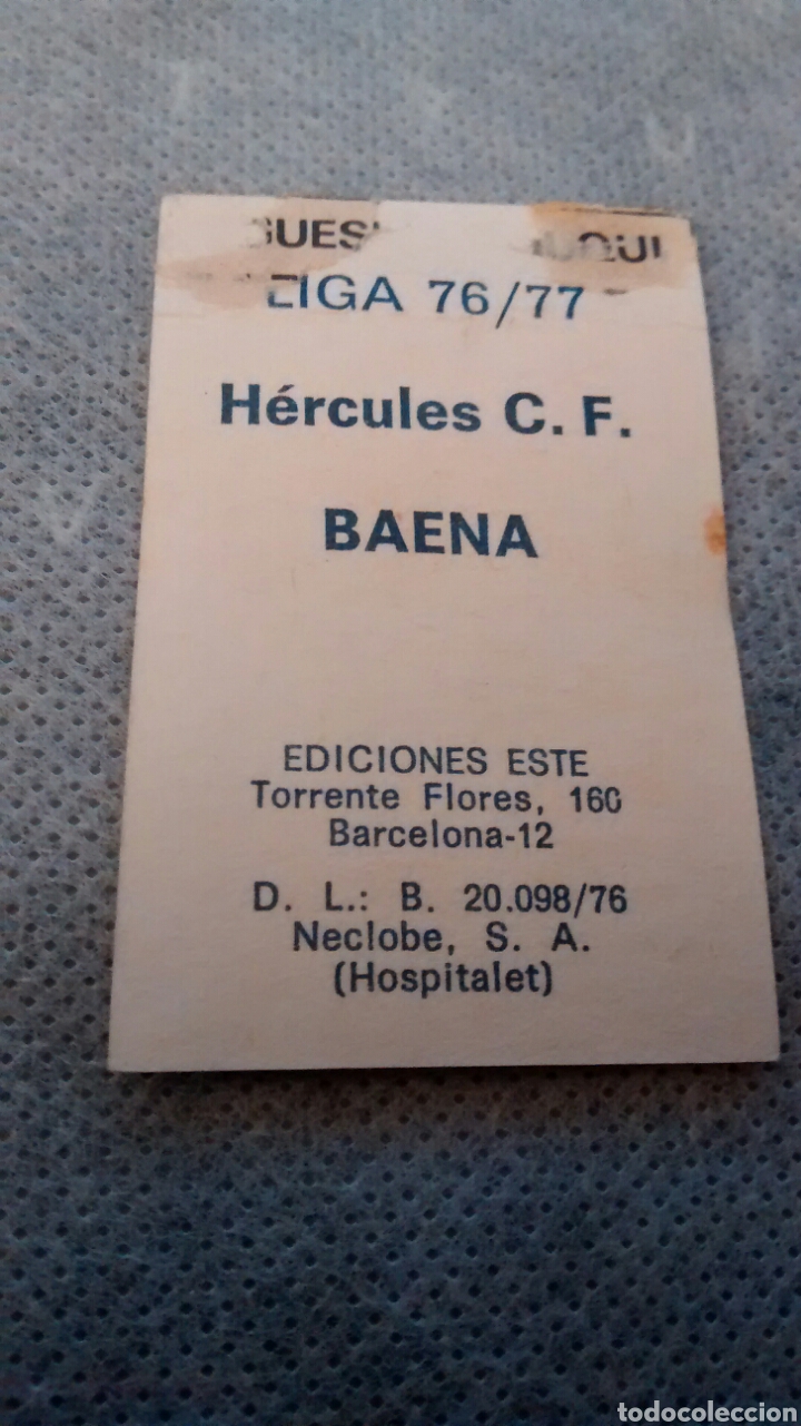 Cromos de f&uacute;tbol: BAENA EDICIONES ESTE 76 77 DESPEGADO - Foto 2