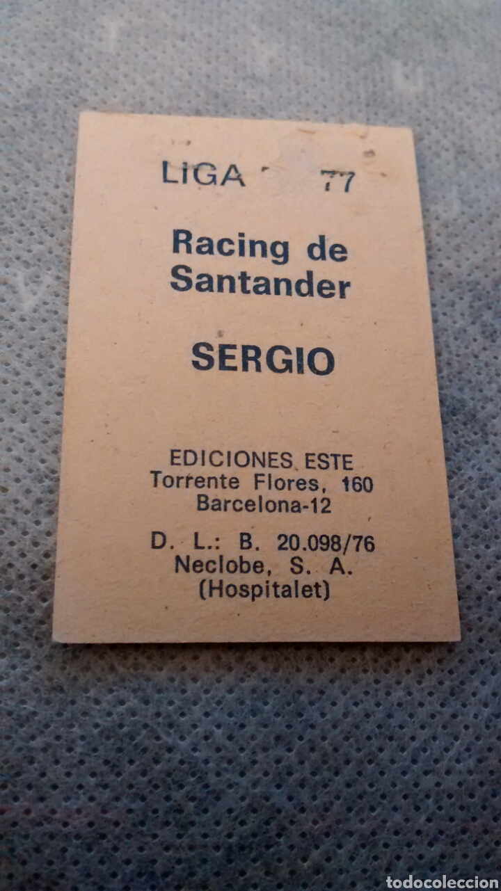 Cromos de f&uacute;tbol: SERGIO EDICIONES ESTE 76 77 DESPEGADO - Foto 2