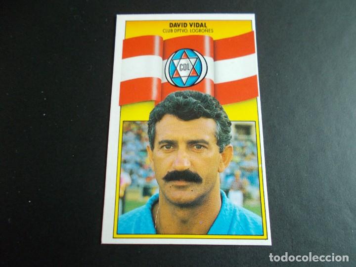 Cromos de f&uacute;tbol: ESTE 90-91 DAVID VIDAL LOGRO&Ntilde;ES NUEVO SIN PEGAR - Foto 1
