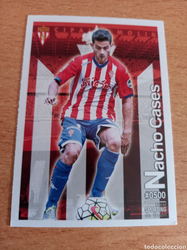 Figurine di Calcio: Mundicromo las fichas de la liga 2016 500 Nacho Cases Sporting de Gij&oacute;n