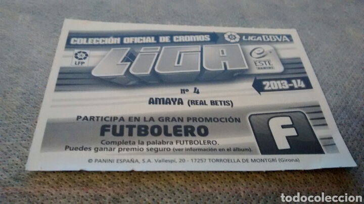 Cromos de f&uacute;tbol: 2013 2014 13 14 ESTE PANINI AMAYA - Foto 2