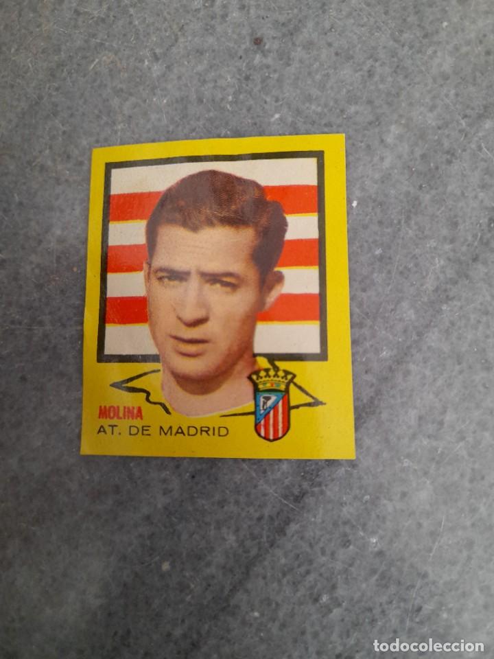 Figurine di Calcio: Cromo f&uacute;tbol editorial Bruguera a&ntilde;o 1957 Atl&eacute;tico de Madrid Molina Campeones
