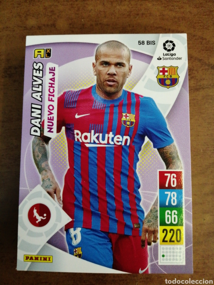 Cromos de f&uacute;tbol: 58 BIS DANI ALVES NUEVO FICHAJE ADRENALYN XL 2021 2022. 21 22 BARCELONA