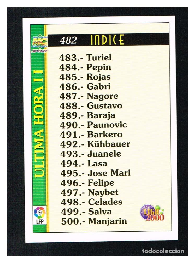 Figurine di Calcio: FICHAS DE LA LIGA (1999 2000) - CROMO N&ordm; 482 - ULTIMA HORA II - MUNDICROMO 99 00