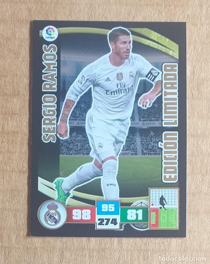 Cromos de f&uacute;tbol: Cromo de SERGIO RAMOS EDICI&Oacute;N LIMITADA ADRENALYN XL 2015-2016 de Panini.