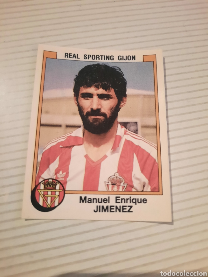 Cromos de Futebol: CROMO MANUEL ENRIQUE JIM&Eacute;NEZ, REAL SPORTING GIJON, F&Uacute;TBOL 88 N&deg;334,PANINI NUEVO