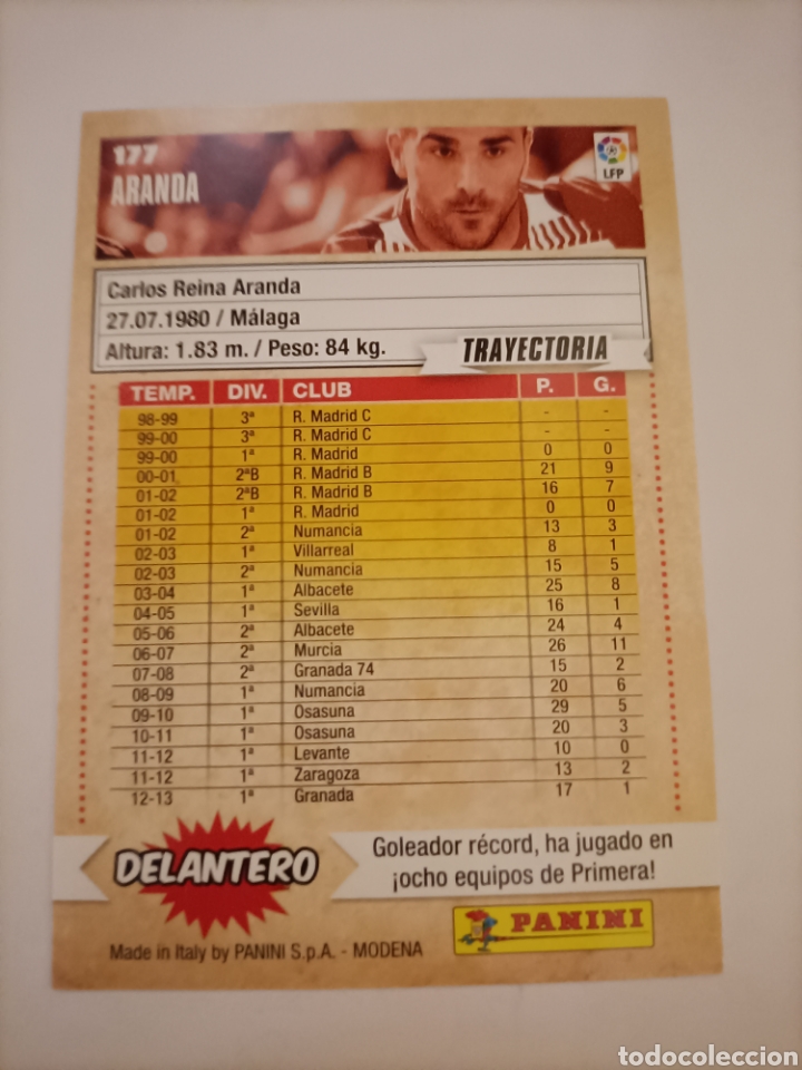 Cromos de f&uacute;tbol: Aranda. Granada. Mgk 2013/14 - Foto 2