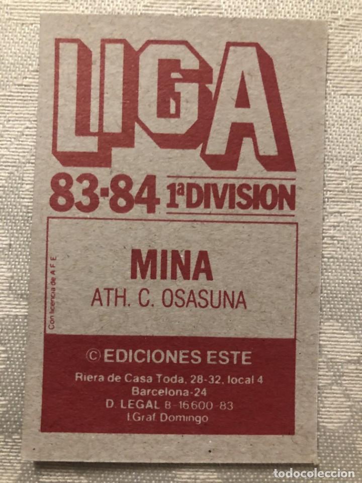 Cromos de f&uacute;tbol: MINA OSASUNA DE SOBRE CROMO EDICIONES ESTE 83 84 - Foto 2
