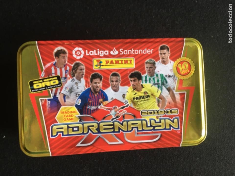 Cromos de F&uacute;tbol: LA LIGA SANTANDER 2018-19 ADRENALYN TRADING CARD GAME BOX SERIE ORO.CAJA REPLETA DE CARTAS