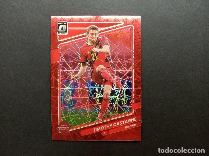 Fu&szlig;ball-Sticker: N&ordm; 14 PRIZM Red Velocity CASTAGNE B&Eacute;LGICA LEICESTER CITY Donruss Soccer 2021 2022 Road To Qatar