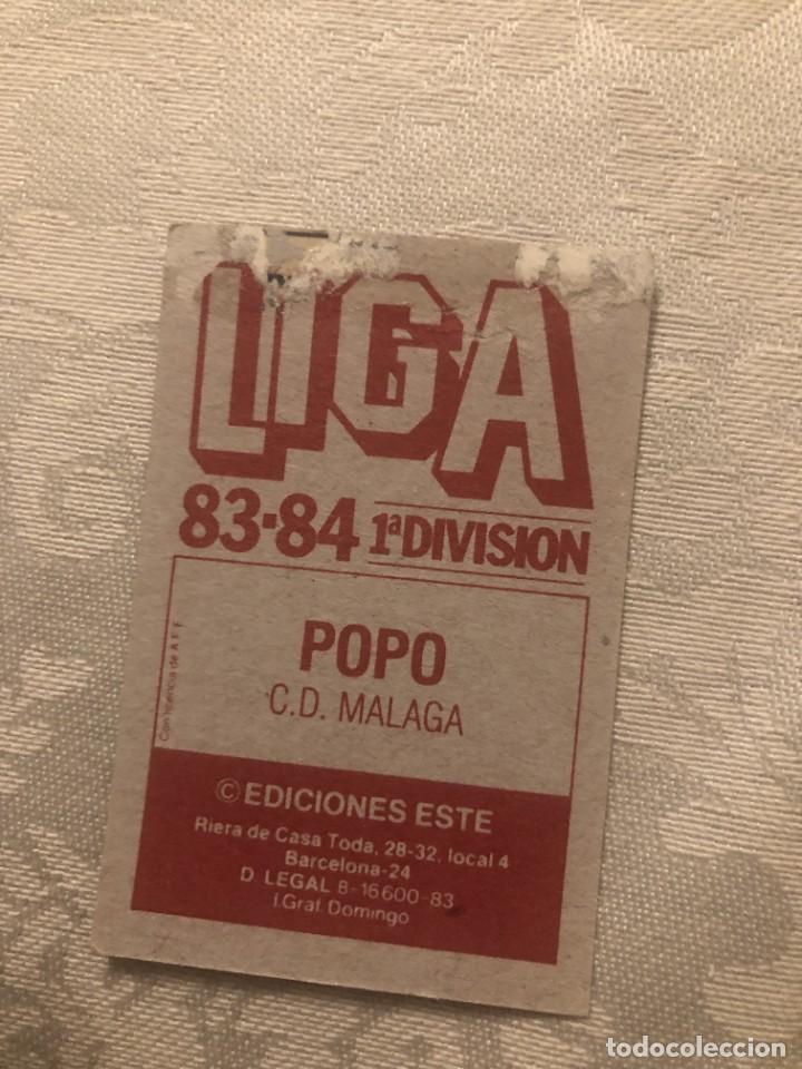 Cromos de f&uacute;tbol: POPO M&Aacute;LAGA CROMO EDICIONES ESTE 83 84 - Foto 2
