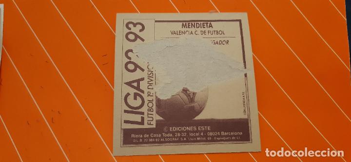 Cromos de f&uacute;tbol: 92 93 ESTE COLOCA VALENCIA mendieta - Foto 3