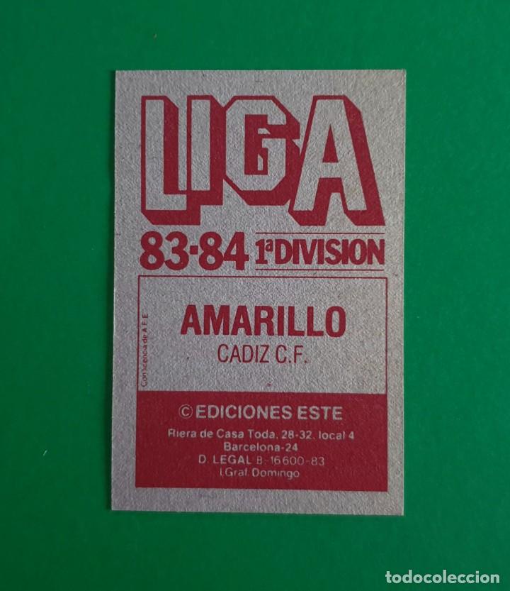 Cromos de f&uacute;tbol: AMARILLO (VERSI&Oacute;N) - C&Aacute;DIZ - EDICIONES ESTE 1983-84 - 83/84 (NUNCA PEGADO) - Foto 2