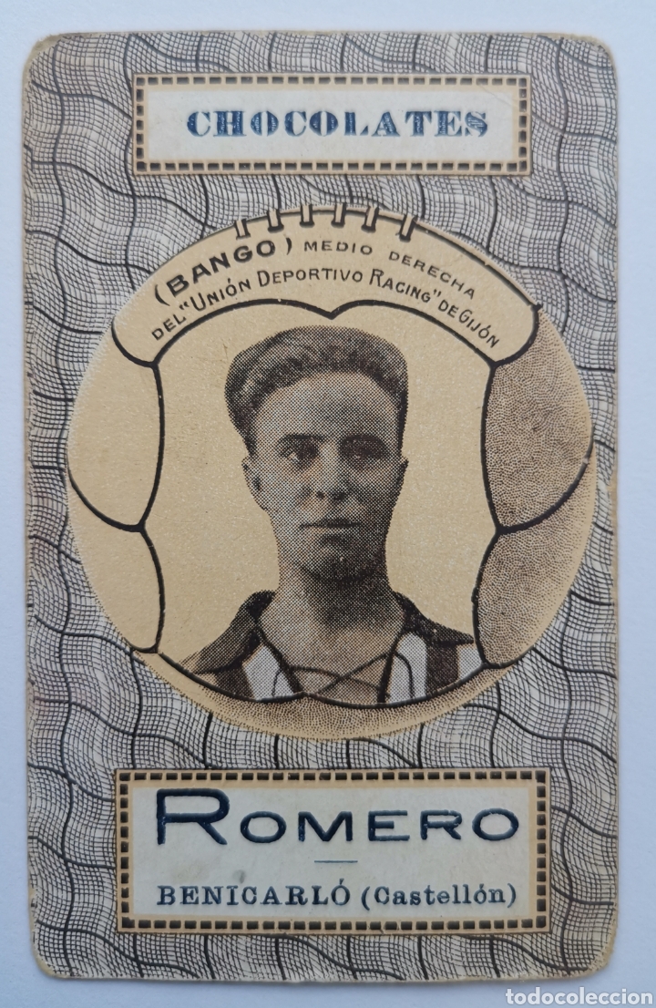 Cromos de Futebol: Cromo o Bango Uni&oacute;n Deportivo Racing de Gijon - F&uacute;tbol -Chocolates Romero Benicarlo (Castell&oacute;n)