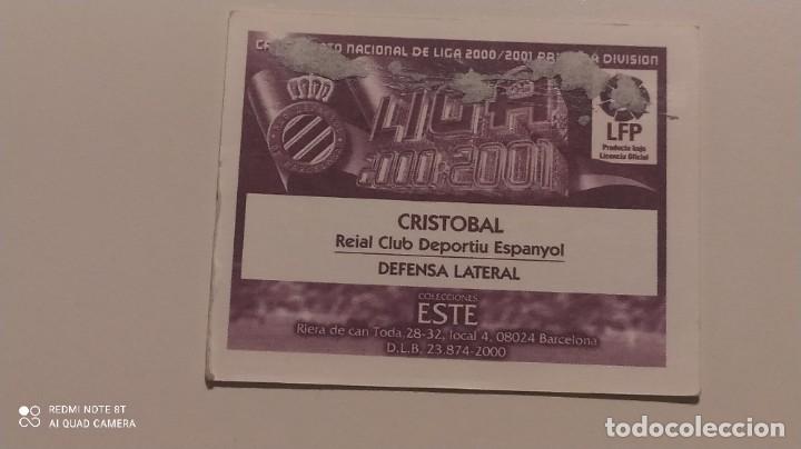 Cromos de f&uacute;tbol: CRISTOBAL ESPA&Ntilde;OL ESTE 00 01 2000 2001 - Foto 2