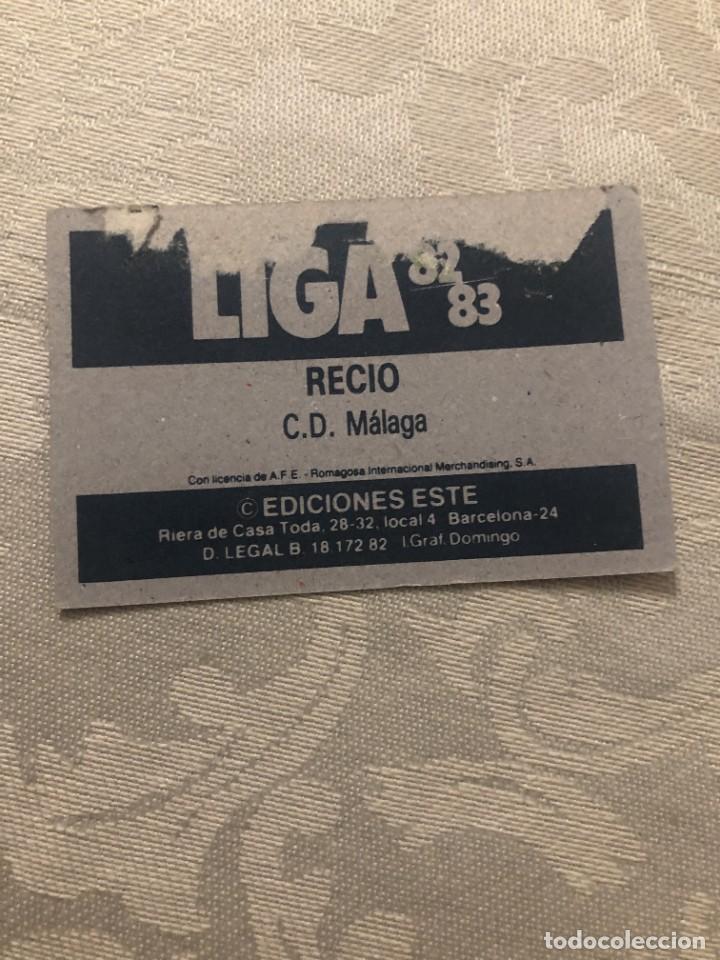 Cromos de f&uacute;tbol: RECIO M&Aacute;LAGA EDICIONES ESTE 82-83 - Foto 2