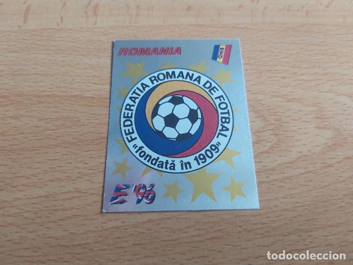 Cromos de F&uacute;tbol: CROMO FUTBOL EURO 96 INGLATERRA EDITORIAL PANINI 155.ESCUDO-RUMANIA-NUNCA PEGADO