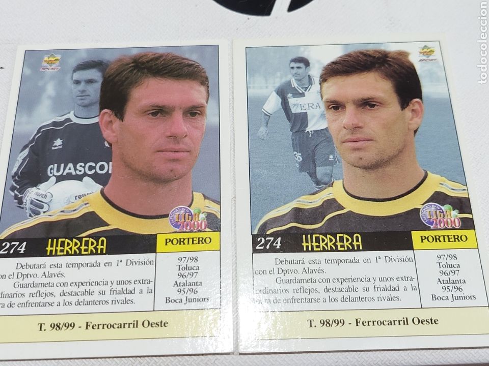 Cromos de f&uacute;tbol: Fichas de la Liga 2000 HERRERA ERROR Y CORREGIDO - Foto 2