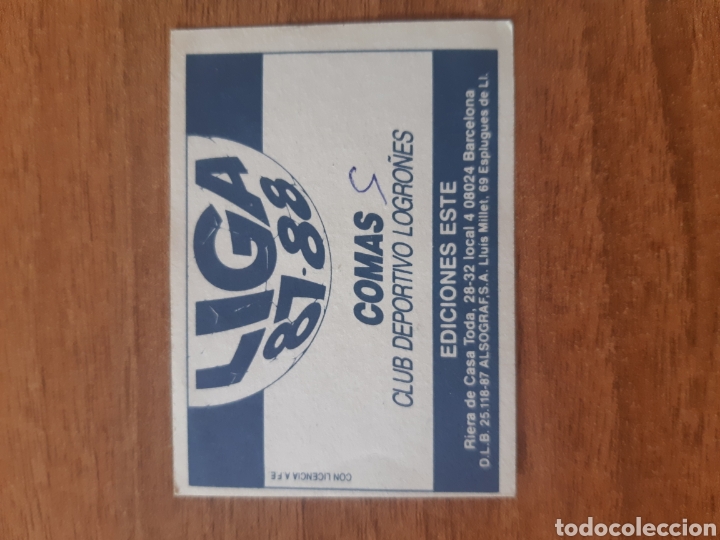 Cromos de f&uacute;tbol: Comas (Logro&ntilde;&eacute;s) liga 87-88 ESTE. Nunca pegado - Foto 2