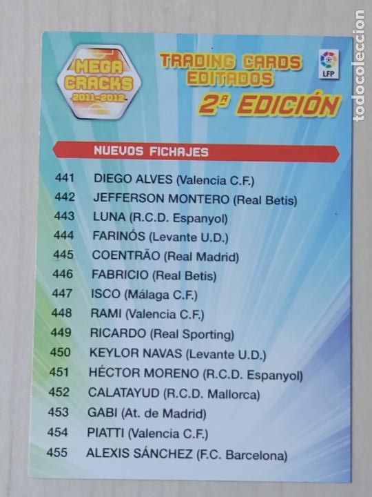 Cromos de F&uacute;tbol: INDICE 2&ordf; EDICION - MEGACRACKS 2011 12 - NUEVOS FICHAJES