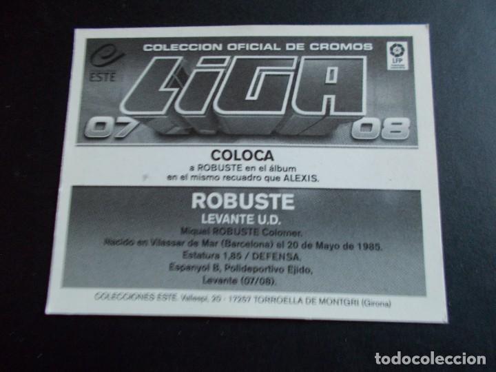 Cromos de f&uacute;tbol: ROBUSTE LEVANTE ESTE 07-08 COLOCA SIN PEGAR - Foto 2