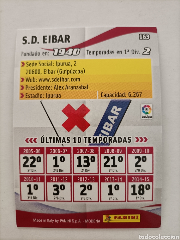 Cromos de f&uacute;tbol: Escudo Eibar. Megacracks 2015/16 - Foto 2