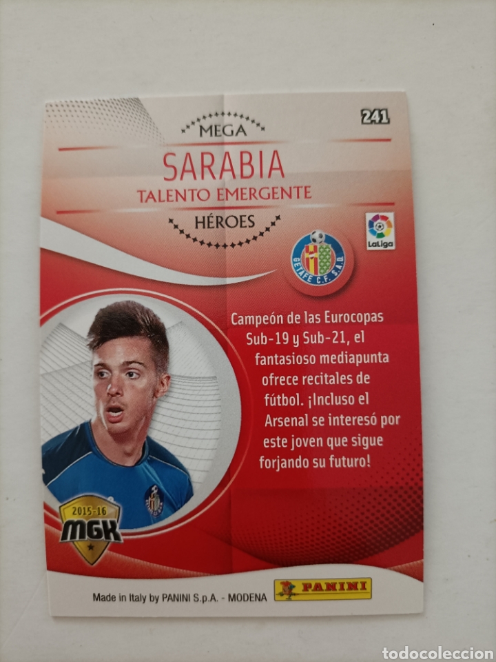 Cromos de f&uacute;tbol: Sarabia. Getafe. Megacracks 2015/16 - Foto 2