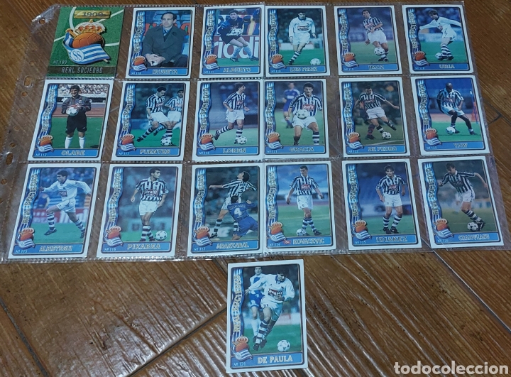 Cromos de Futebol: 19 Cronos REAL SOCIEDAD, La Ficha de la Liga 96-97 -Mundicromo- (F&uacute;tbol)