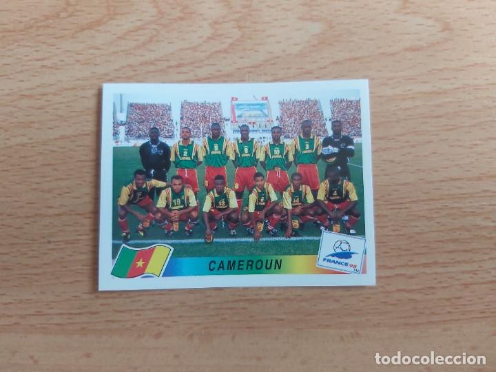 Cromos de F&uacute;tbol: CROMO FUTBOL MUNDIAL FRANCIA 98 EDITORIAL PANINI 120.ALINEACION-CAMERUN-NUNCA PEGADO