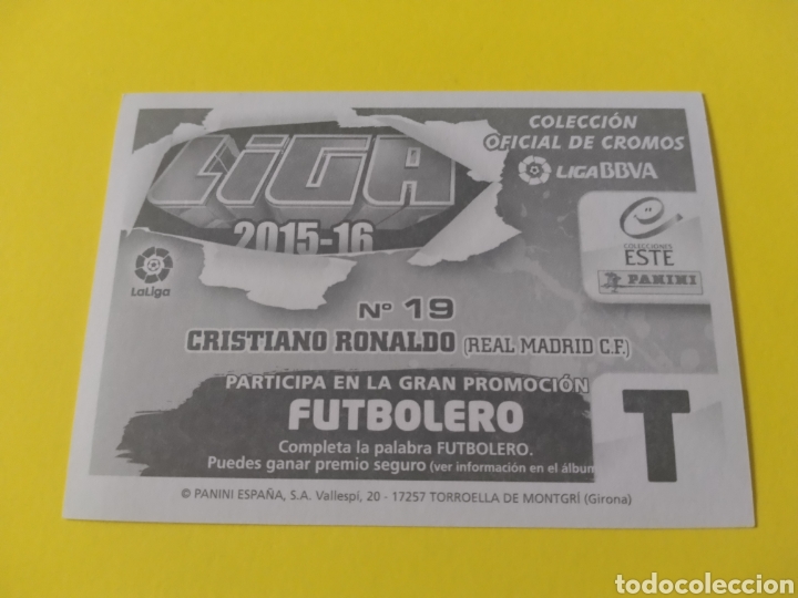 Cromos de f&uacute;tbol: Cristiano Ronaldo Este 2015-16 - Foto 3