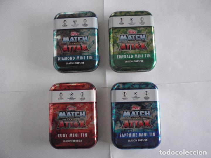 Cromos de f&uacute;tbol: Lote 4 cajas de cromos de metal Cards UEFA Champions League 2021 2022 TOPPS MATCH ATTAX