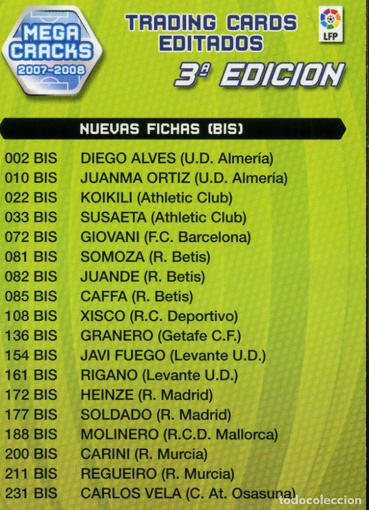 Cromos de Futebol: MEGACRACKS 2007-08 FICHAS 3&ordf; EDICION