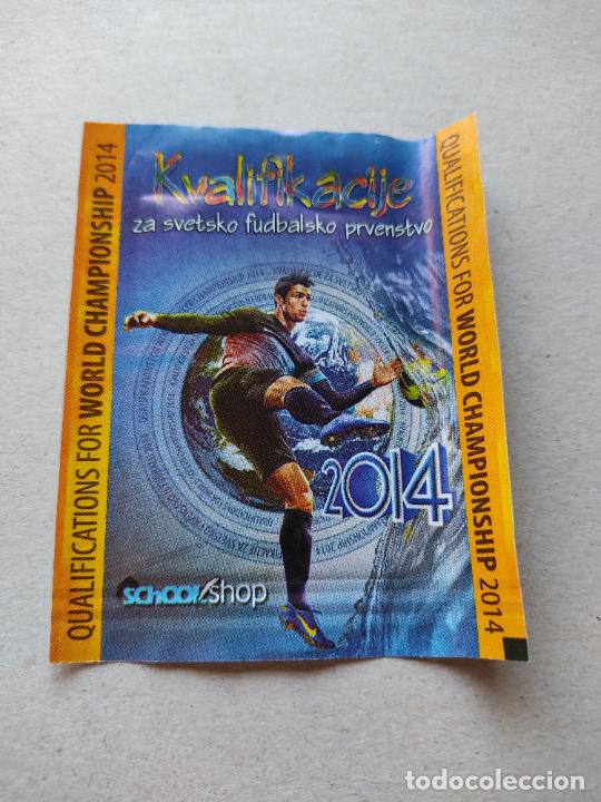 Cromos de F&uacute;tbol: SOBRE VAC&Iacute;O CROMOS QUALIFICATIONS WORLD SOCCER 2014 MUNDIAL SCHOOL SHOP SERBIA CRISTIANO RONALDO