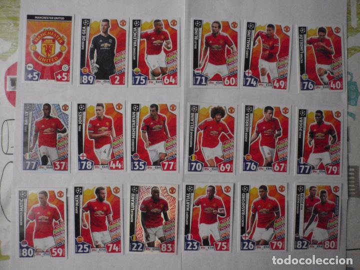 Fu&szlig;ball-Sticker: LOTE 18 cromos SET COMPLETO MANCHESTER UNITED. CHAMPIONS LEAGUE 2017 2018 CARDS TOPPS MATCH ATTAX