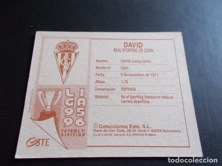 Cromos de f&uacute;tbol: DAVID SPORTING ESTE 95-96 BAJA SIN PEGAR - Foto 2