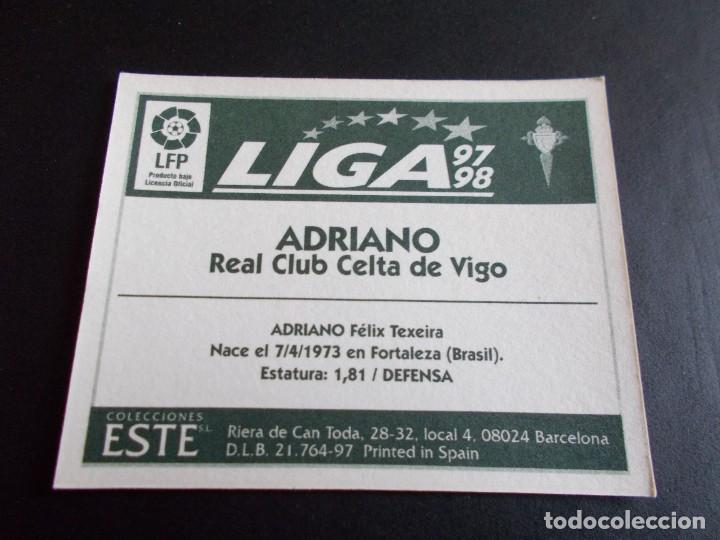 Cromos de f&uacute;tbol: ADRIANO CELTA ESTE 97-98 BAJA SIN PEGAR - Foto 2