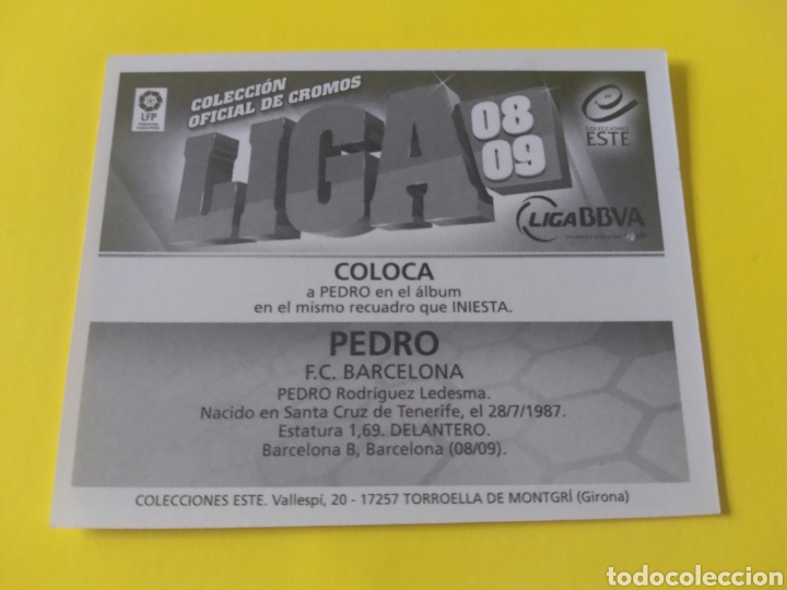 Cromos de f&uacute;tbol: Pedro Coloca Este 2008-09 - Foto 4