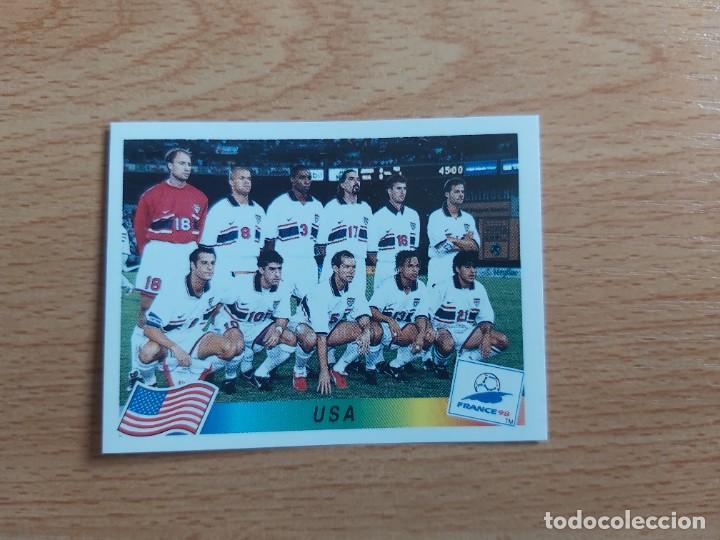 Cromos de F&uacute;tbol: CROMO FUTBOL MUNDIAL FRANCIA 98 EDITORIAL PANINI 410.ALINEACION-USA-NUNCA PEGADO
