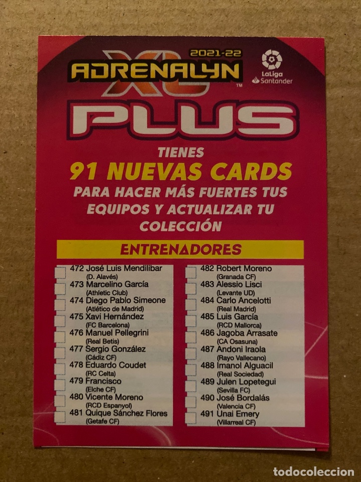 Cromos de F&uacute;tbol: Adrenalyn XL 21 22 2021 2022 Checklist &Iacute;ndice Actualizaci&oacute;n Segunda Edici&oacute;n Plus nuevas cards