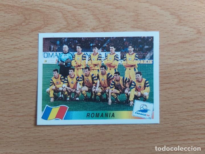 Cromos de F&uacute;tbol: CROMO FUTBOL MUNDIAL FRANCIA 98 EDITORIAL PANINI 427.ALINEACION-RUMANIA-NUNCA PEGADO
