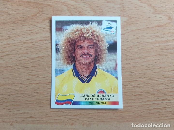 Cromos de f&uacute;tbol: CROMO FUTBOL MUNDIAL FRANCIA 98 EDITORIAL PANINI 456.VALDERRAMA-COLOMBIA-NUNCA PEGADO