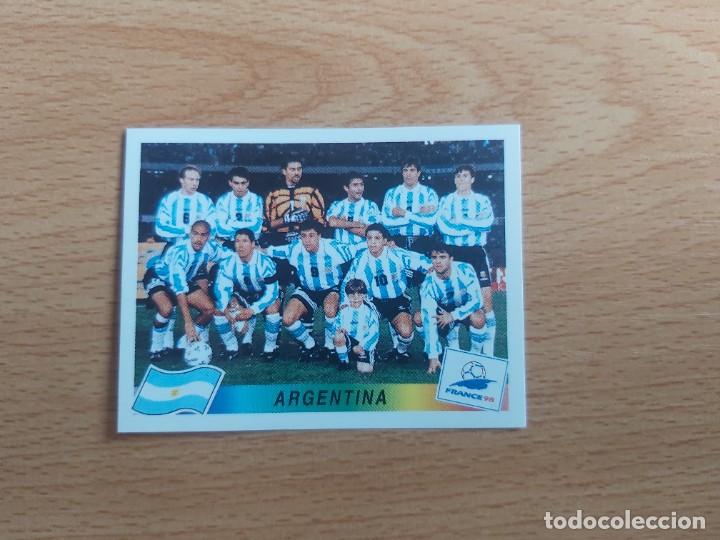 Cromos de F&uacute;tbol: CROMO FUTBOL MUNDIAL FRANCIA 98 EDITORIAL PANINI 498.ALINEACION-ARGENTINA-NUNCA PEGADO