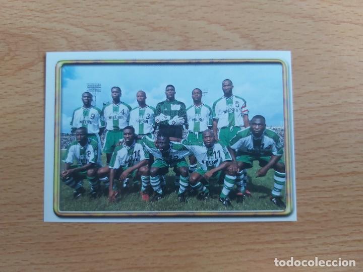 Cromos de f&uacute;tbol: CROMO FUTBOL MUNDIAL FRANCIA 98 EDITORIAL EDICIONES ESTADIO 395.ALINEACION-NIGERIA-NUNCA PEGADO