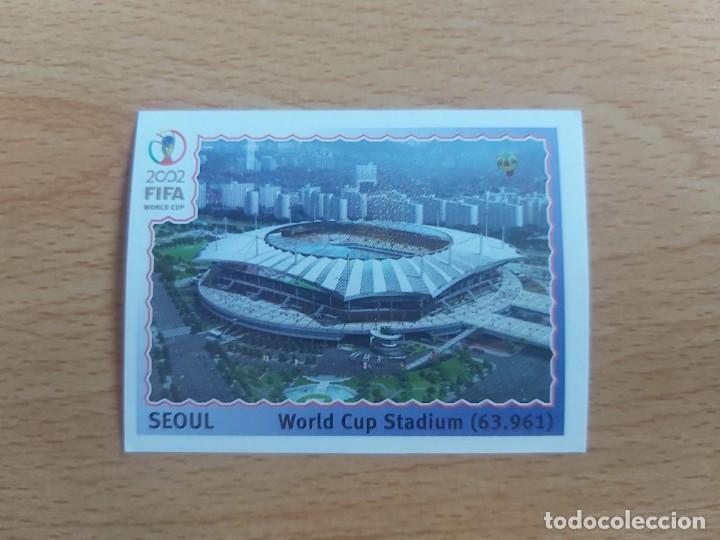 Cromos de F&uacute;tbol: CROMO FUTBOL MUNDIAL 2002 EDITORIAL PANINI 5.SEDE SEOUL-NUNCA PEGADO-TRASERA EN NEGRO