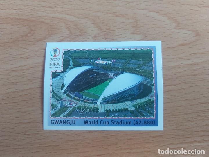 Football Stickers: CROMO FUTBOL MUNDIAL 2002 EDITORIAL PANINI 9.SEDE GWANGJU-NUNCA PEGADO-TRASERA EN NEGRO
