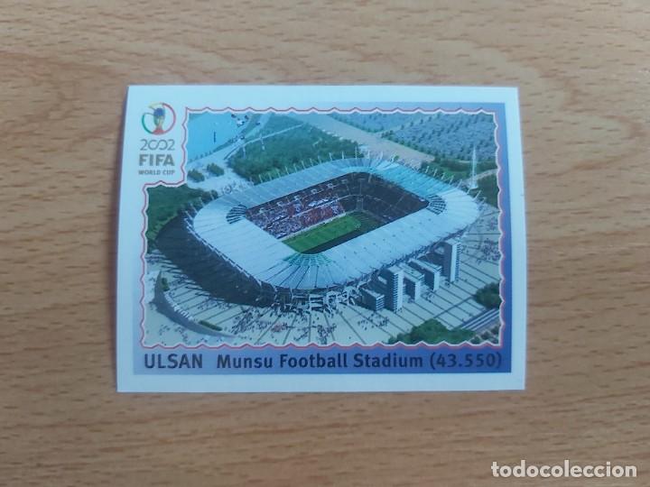 Football Stickers: CROMO FUTBOL MUNDIAL 2002 EDITORIAL PANINI 14.SEDE ULSAN-NUNCA PEGADO-TRASERA EN NEGRO
