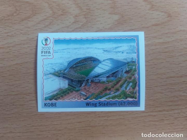 Football Stickers: CROMO FUTBOL MUNDIAL 2002 EDITORIAL PANINI 17.SEDE KOBE-NUNCA PEGADO-TRASERA EN NEGRO